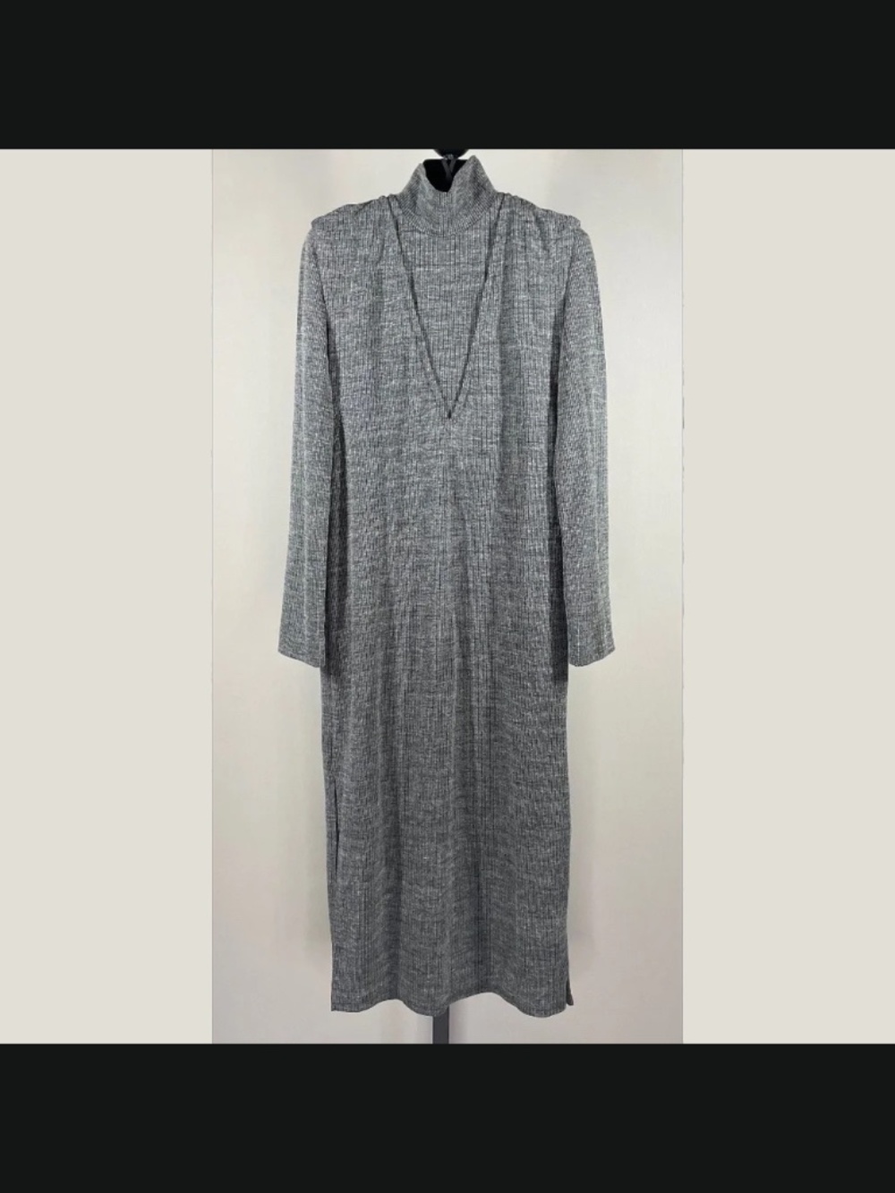 NEW Zara Dress Womens Small gray knit maxi fall winter casual